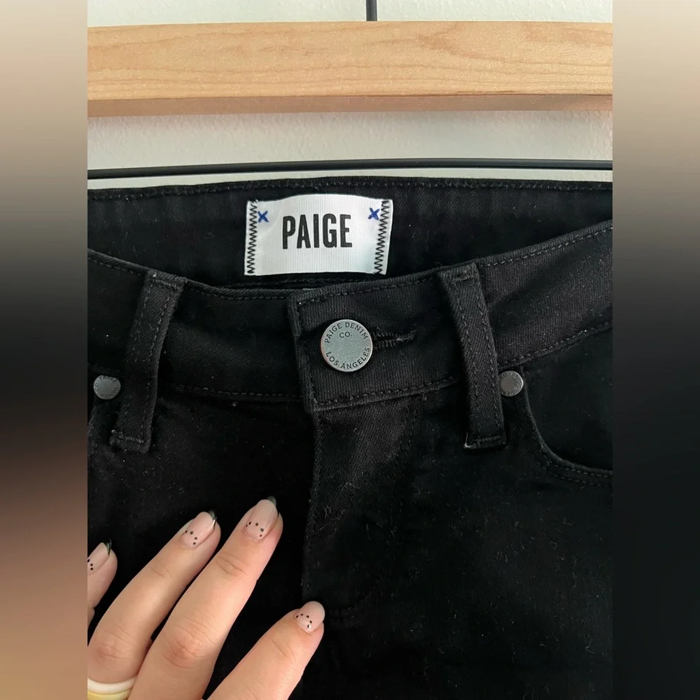 Paige Verdugo Crop Black Skinny Jeans Women’s Size 24 - Picture 3 of 7